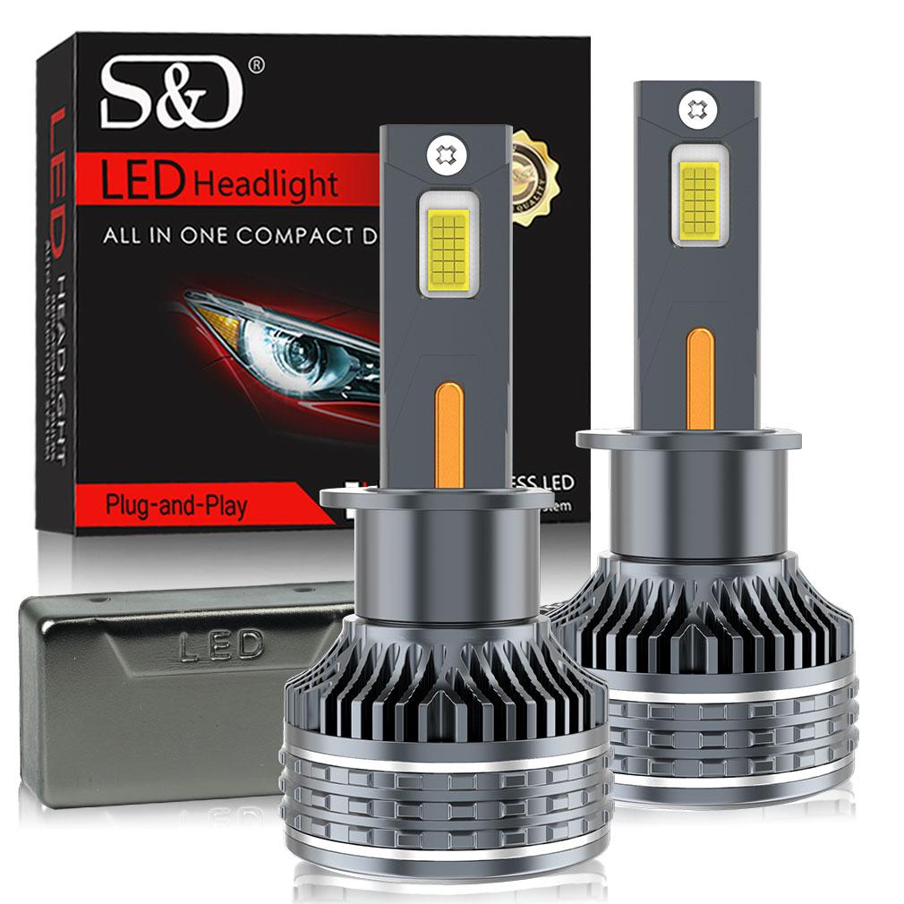 2ks 60000LM H7 LED H1 Canbus H4 H11 H8 9005 HB3 9006 HB4 9012 Hir2 Žárovky do automobilových světlometů CSP Čtyři měděné trubky 6500K Bílá Auto světlomet