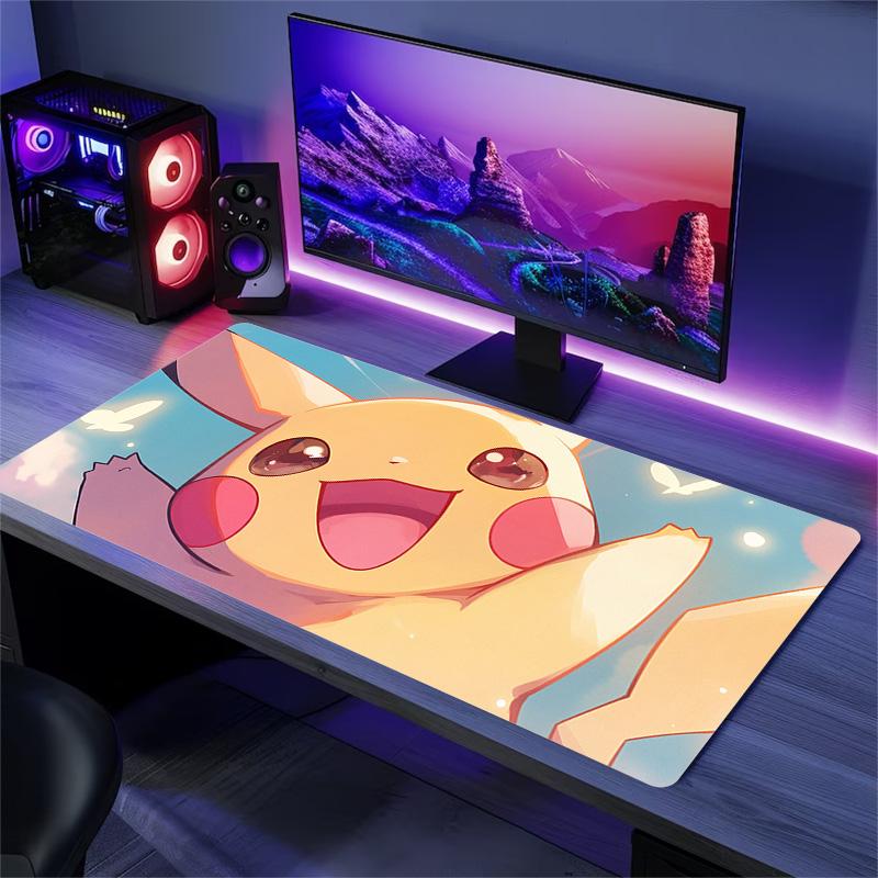 Pikachu Print Cushion Non-slip Laptop Tablet Big Mousepad XXL Mat Mini PC Playmat With Lock edge