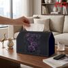 2D Flat 1pc, Tissue Box. Purple Rose Bouquet In a Frame Patterned Tissue Dispenser Box, Reusable, Daily Desktop Tissue Storage Box. Suitable for Kitch