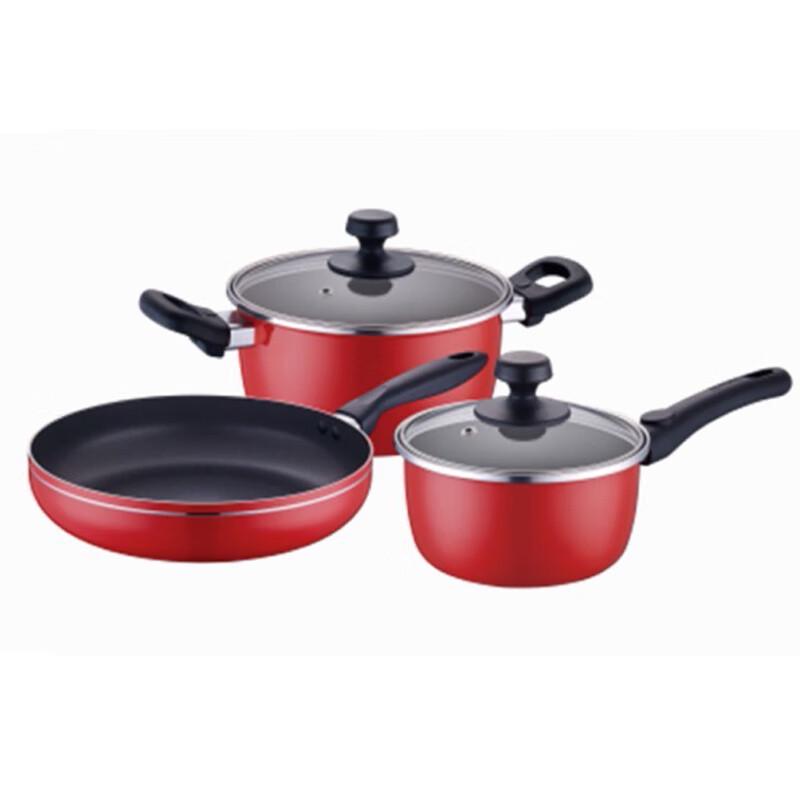 

SUPOR Chinese Red Non-stick 3-Piece Cookware Set