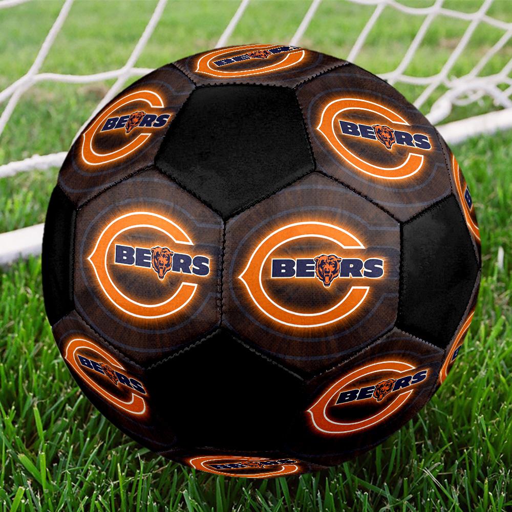 Chicago Bears Soccer Ball Colorful All Ages Machine Stitched PVC Competition Ready Durable High-Bounce.SIZE5