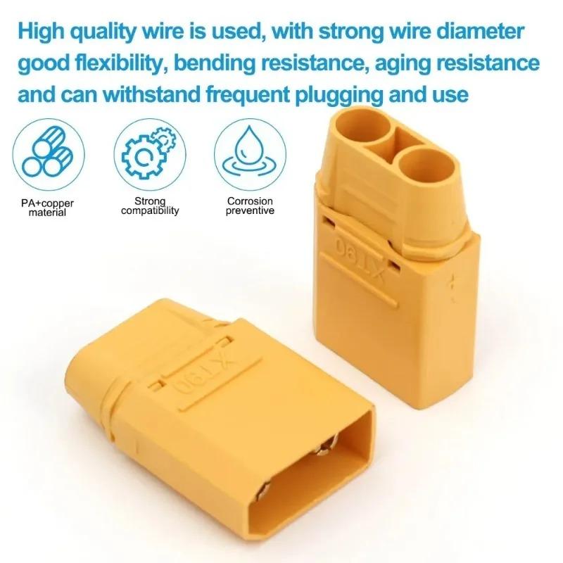 XT90 Connector Female Male Set HighCurrent 90A Battery Connector Anti Spark for RC Car Drone FPV Lipo Battery DIY Headband Cover