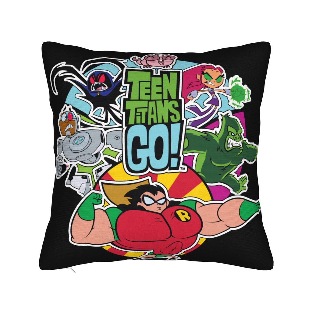 Cartoon Teen Go Square Pillow Cases Cushion Cover Vintage Polyester Decor Pillowcase for Car 45x45cm