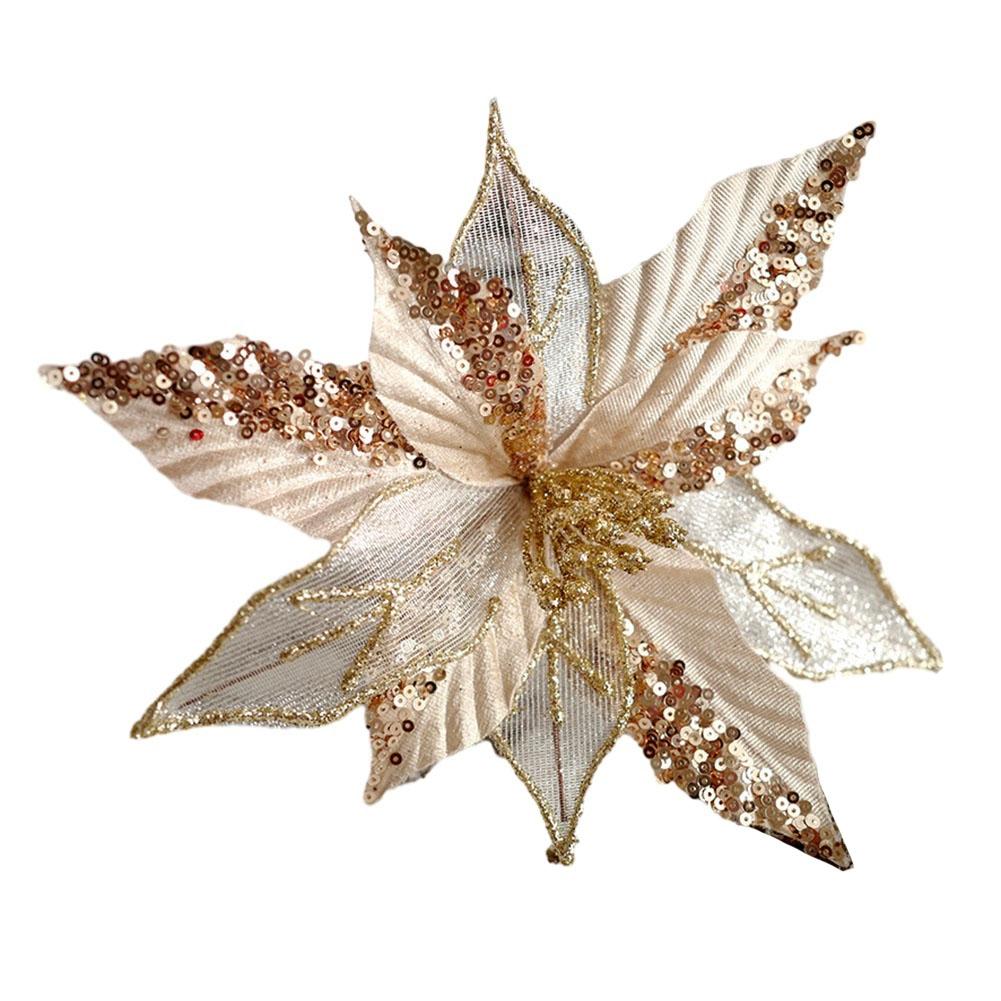 Crăciun Poinsettia Floare cu Sclipici Agățat Decor Pom de Crăciun