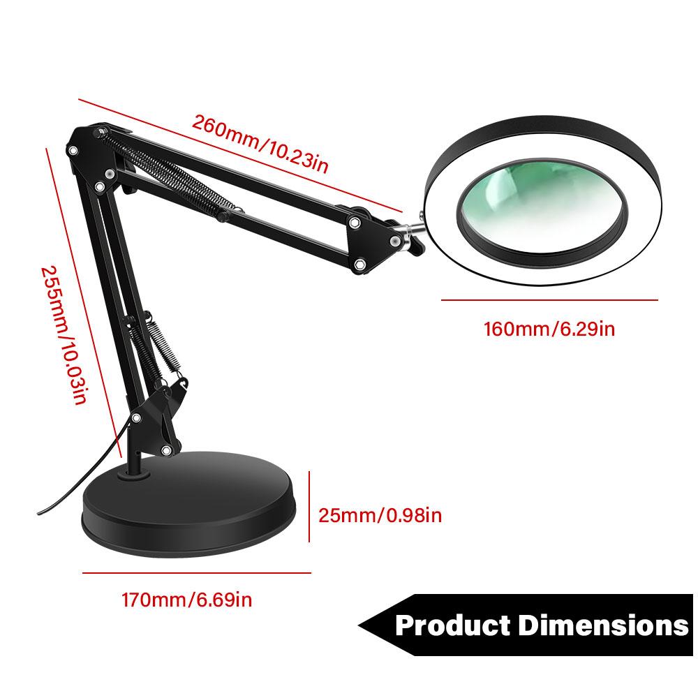 (LED Light with 3 Color Adjustment)10x Desktop Magnifier Table Lamp USB Is Suitable for Welding, Repair, Work,reading Table Lamp