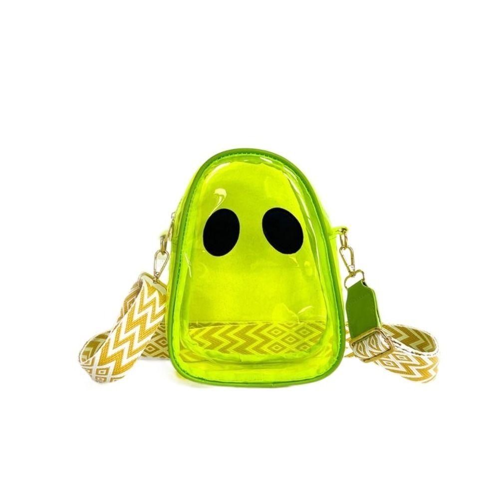 Transparent Halloween Crossbody Bag PVC Mobile Phone Bag Casual Ghost Shoulder Bag Lady флуоресцентный зеленый