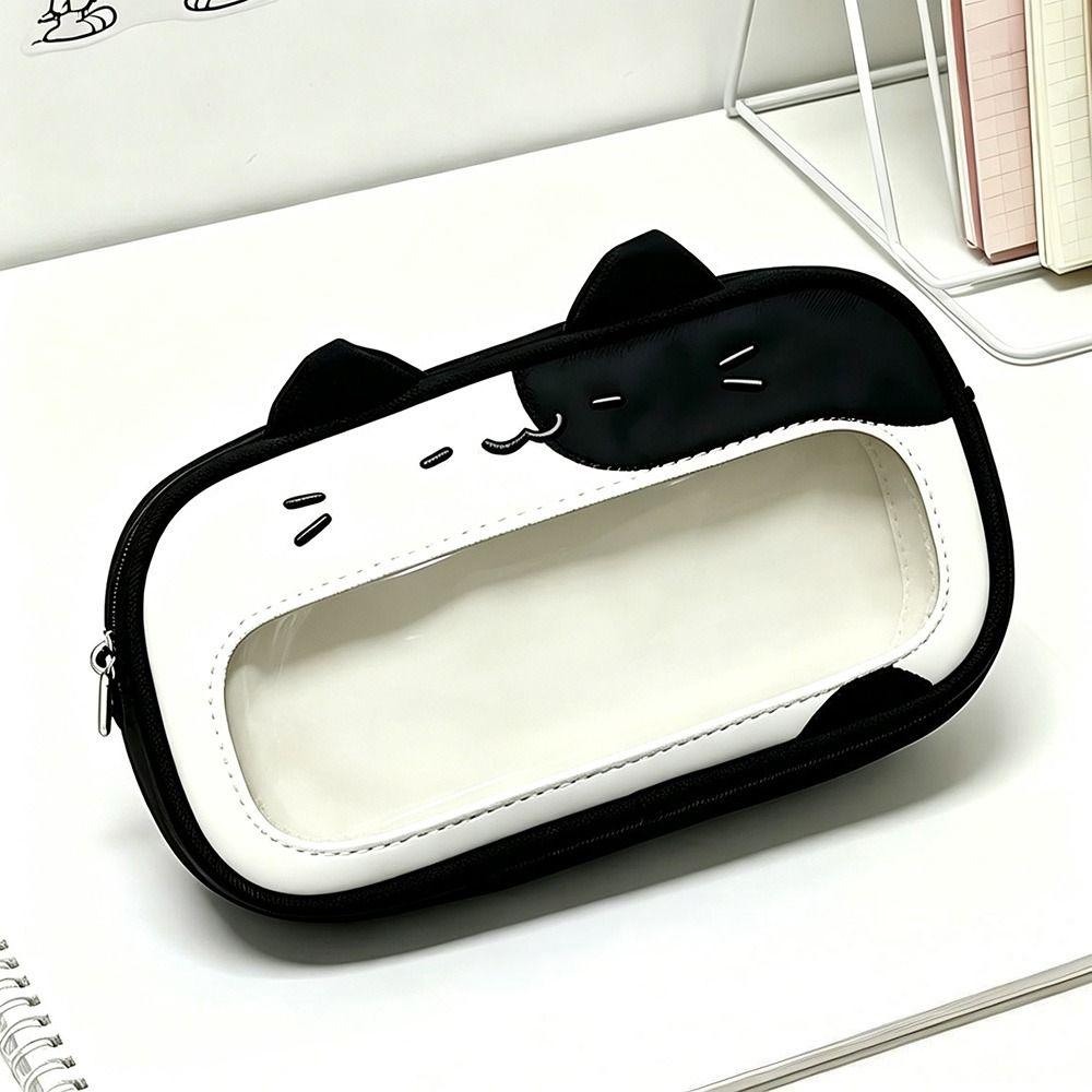With Clear Window Pencil Pouch Double Layers Stationery Bag Kawaii Pen Bag  Gift