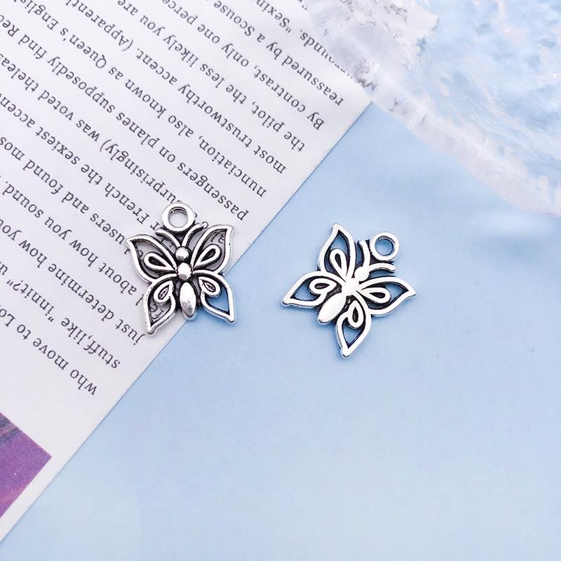 

11-Piece Minimalist Cutout Butterfly Tibetan Silver Alloy Pendant Necklace, Earrings, and Bracelet Set