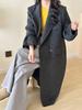 Women's Korean Style Double-Sided Wool Coat - Long, Slim Fit Suit Collar