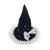 Halloween Witch Hat - Gothic Halloween  Hat - Gothic Silk Beaded Black Hat - Witch Costume (1 Piece)
