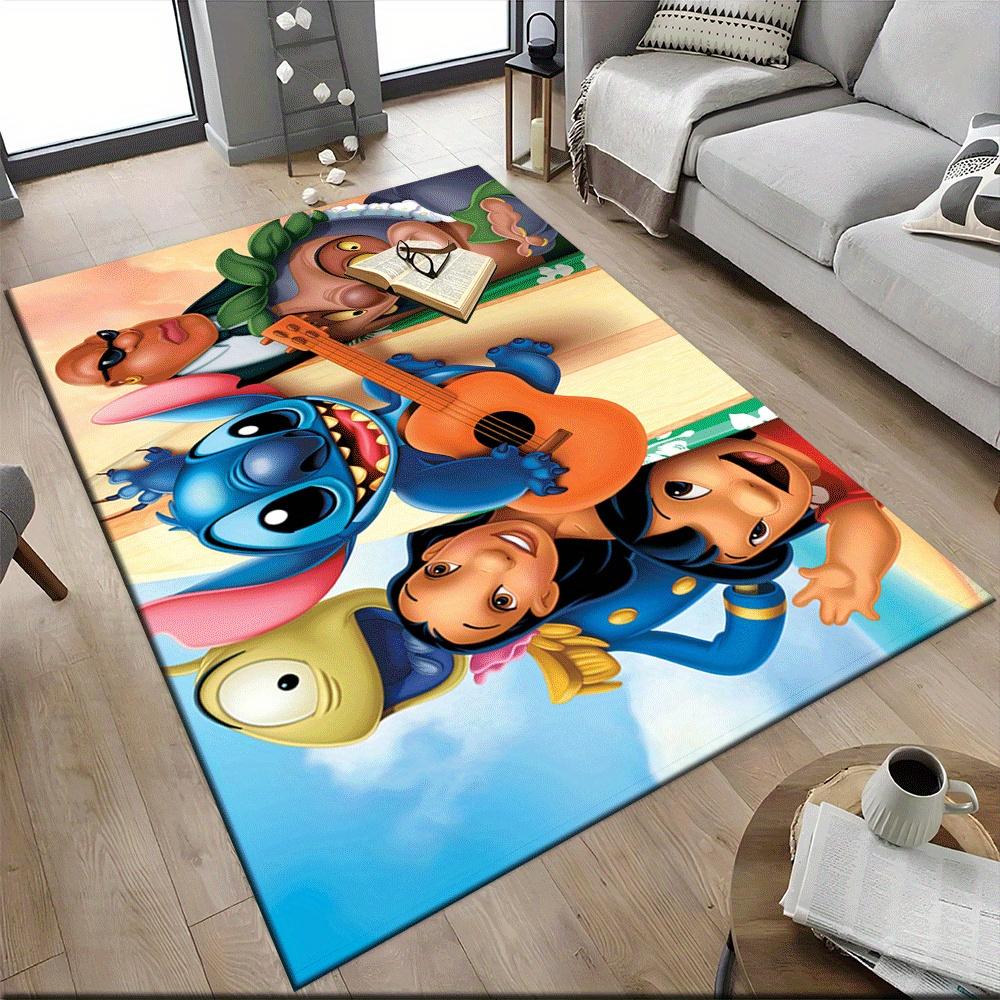 1 pezzo Lilo e Stitch-(5)_01 Tappeto Area Tappeto, Camera da Letto e Sala Giochi Durevole, Resistente alle Macchie e Facile Da Pulire, Soggiorno
