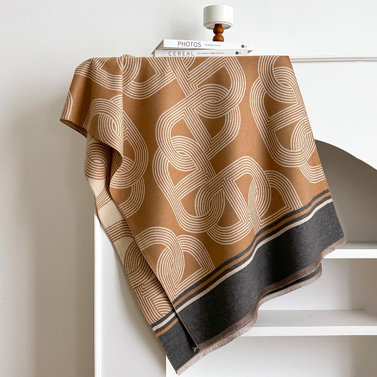 

Women Warm Cloak Winter Scarves Bohemia Print Shawl Thickened Imitaion Cashmere Blanket Fashionable Luxury Versatile Scarf