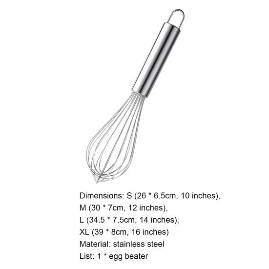 Egg Whisk Balloon Shape Heat-Resistant Stainless Steel DIY Fondant Cake Egg Beater for Kitchen
