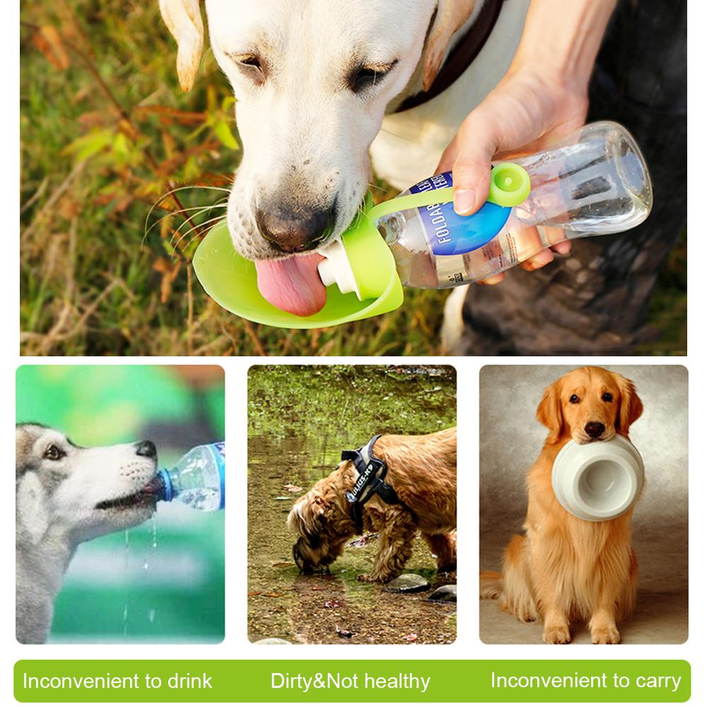 Bouteille d'eau pliable de 580 ml pour chien, gobelet portable pour promenade en plein air, pour petits, moyens et grands chiens, fournitures pour Golden Retriever