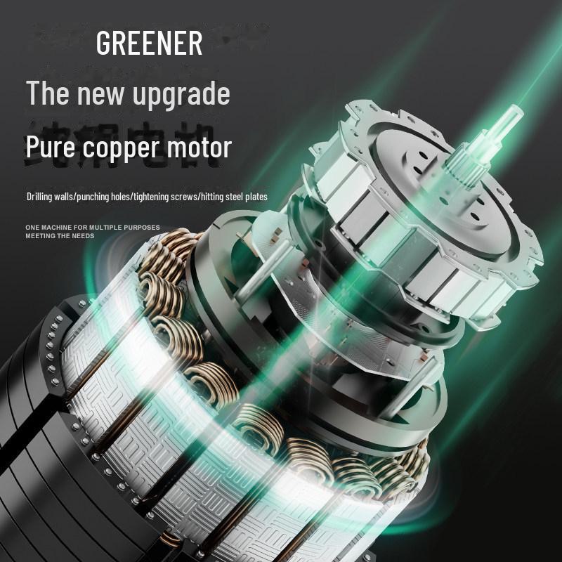 Green Forest Rechargeable Lithium Hand Drill - Multi-Function Electric Screwdriver for Household & Wall Drilling