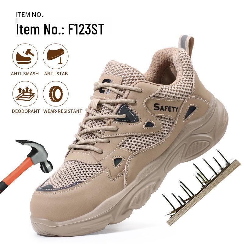 Men's Breathable Steel Toe Safety Shoes: Anti-Smash, Anti-Puncture, Wear-Resistant, Comfortable Summer Protection Footwear