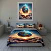 Glowing earth design. Bedding Duvet cover sets Duvet covers Pillowcases gifts (1 * Duvet Cover 2 * Pillowcases, without duvet insert)