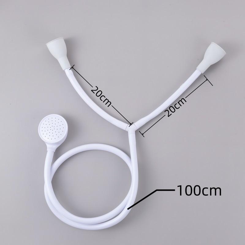 Portable Handheld Shower Head With Dual Nozzles Rain Spray Home Bathroom Pet Kids Hair Washing