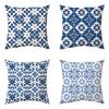 Blue Theme Simple Pattern Printed Pillow Cover Home Decor Geometric Mandala Sofa Cushion