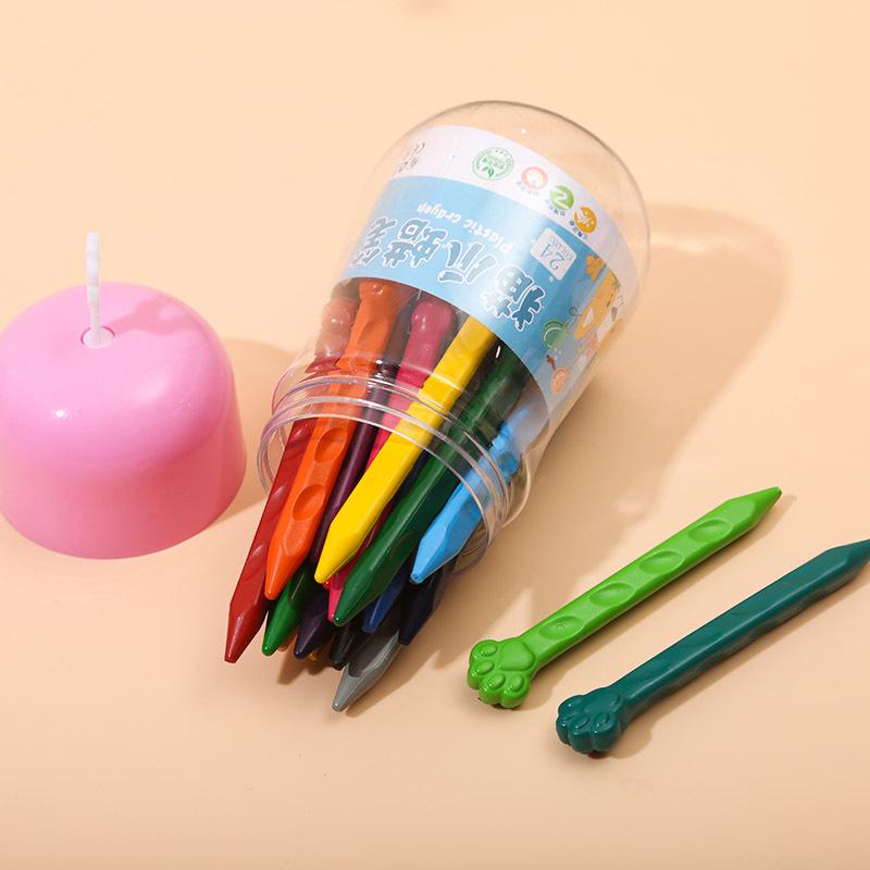 Waschbare Buntstifte für Kinder Dreieckig Katzenpfoten-Design 12 24 36 Farbenset Ungiftig für Vorschul-Bastelbedarf Malen
