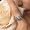 Vintage Finger Jewelry Light Luxury Flower Ring Aesthetic Hollow Carved Ring  Girls