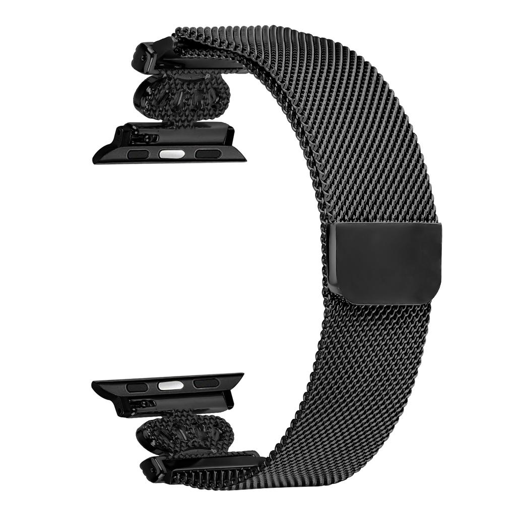 Milanese Mesh Band For Apple Watch Series 10 9 8 7 SE 6 5 4 3 2 1 42mm 41mm 40mm 38mm Magnetic Crown Clasp Stainless Steel Strap
