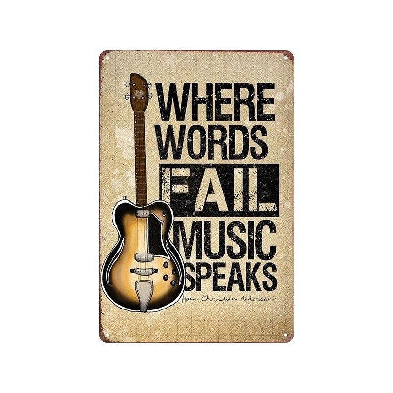 Vintage Rock Music Metal Tin Signs  Retro Wall Art Decor for Home Living Room Bedroom Hallway Garage Club Bar  Unique Plaques