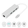 USB Cables Hubs & Adapters Type C 3Port Usb 3.0 Hub With Gigabit Ethernet Adapter Silver