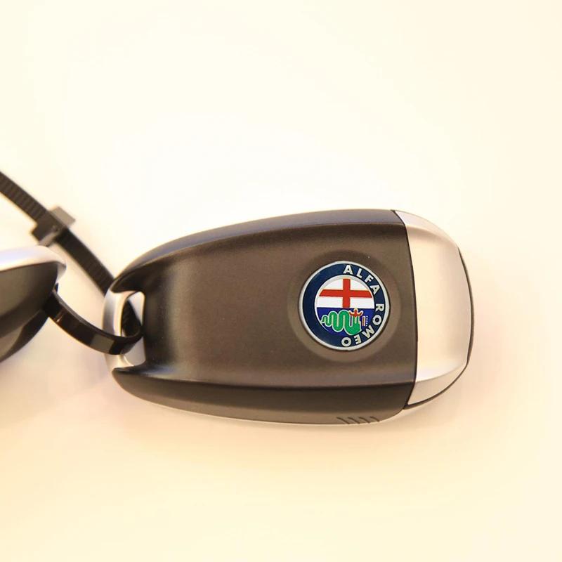 Car Stickers For Alfa Romeo 14mm Aluminium Metal Car Styling Remote Key Stickers For Alfa Romeo 156 159 147 4C 8C 166 Giulia Giu