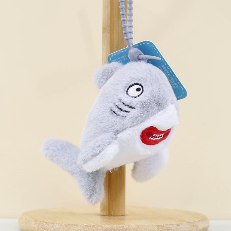 

Shark Lovely Plush Keychain Cartoon Shark Stuffed Animal Key Holder Pendant Bag Gray Shark