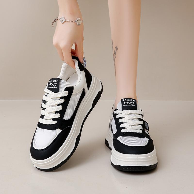 Platform White Shoes Women's Spring New Muffin Platform Women's Shoes Versatile Sports and Leisure Board Shoes Single Shoes