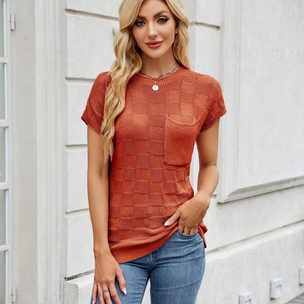 Dámská móda Ležérní Léto Jaro Jednobarevné halenky a košile s krátkým rukávem a výstřihem do O