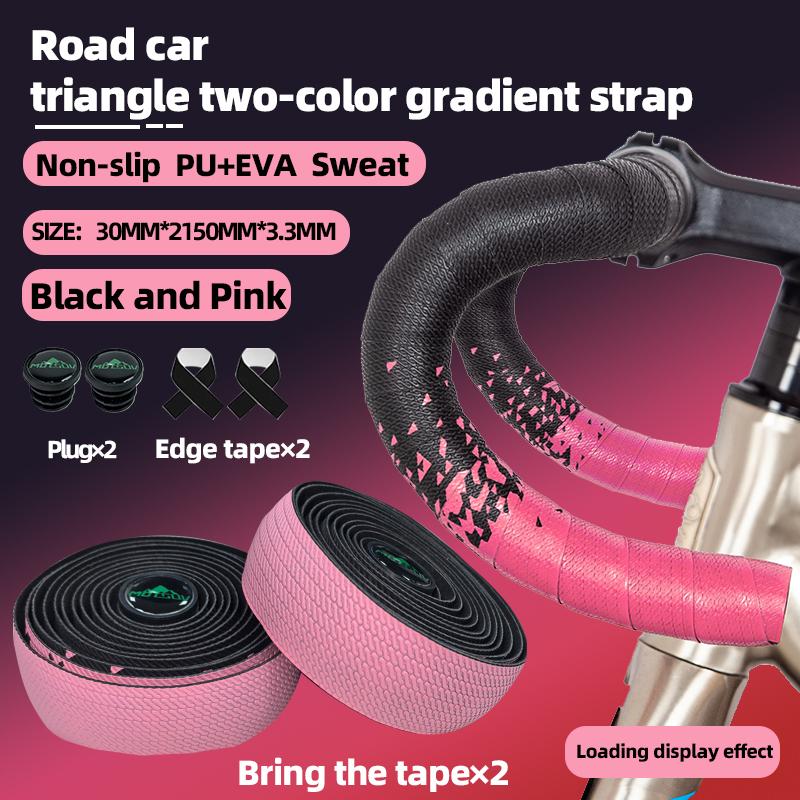 Bicycle Handlebar Tape Triangular Gradient Color Anti-Slip Design Abrasion Resistant Durable Secure Fit for Road Bikes