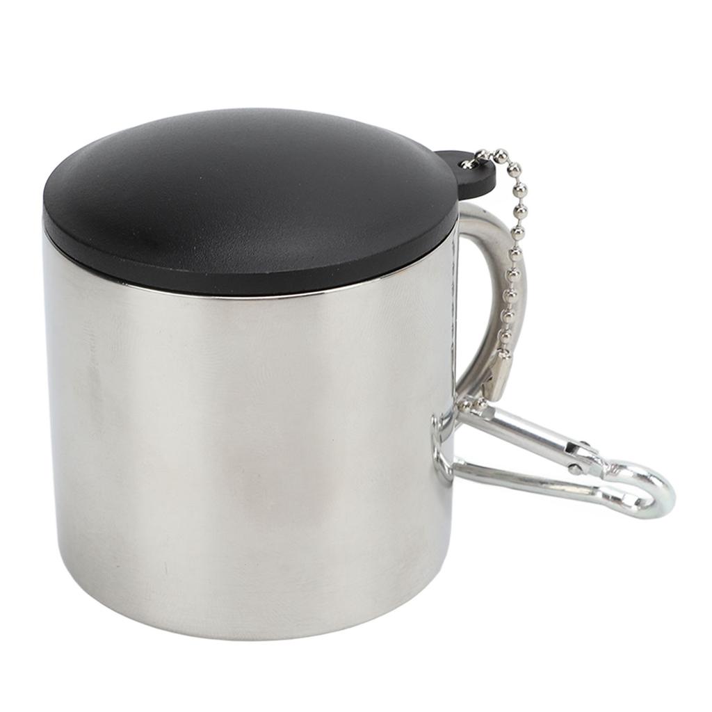 Camping Coffee Mug 110ml Heat Preservation Stainless Steel Teacup with Connection Buckle for