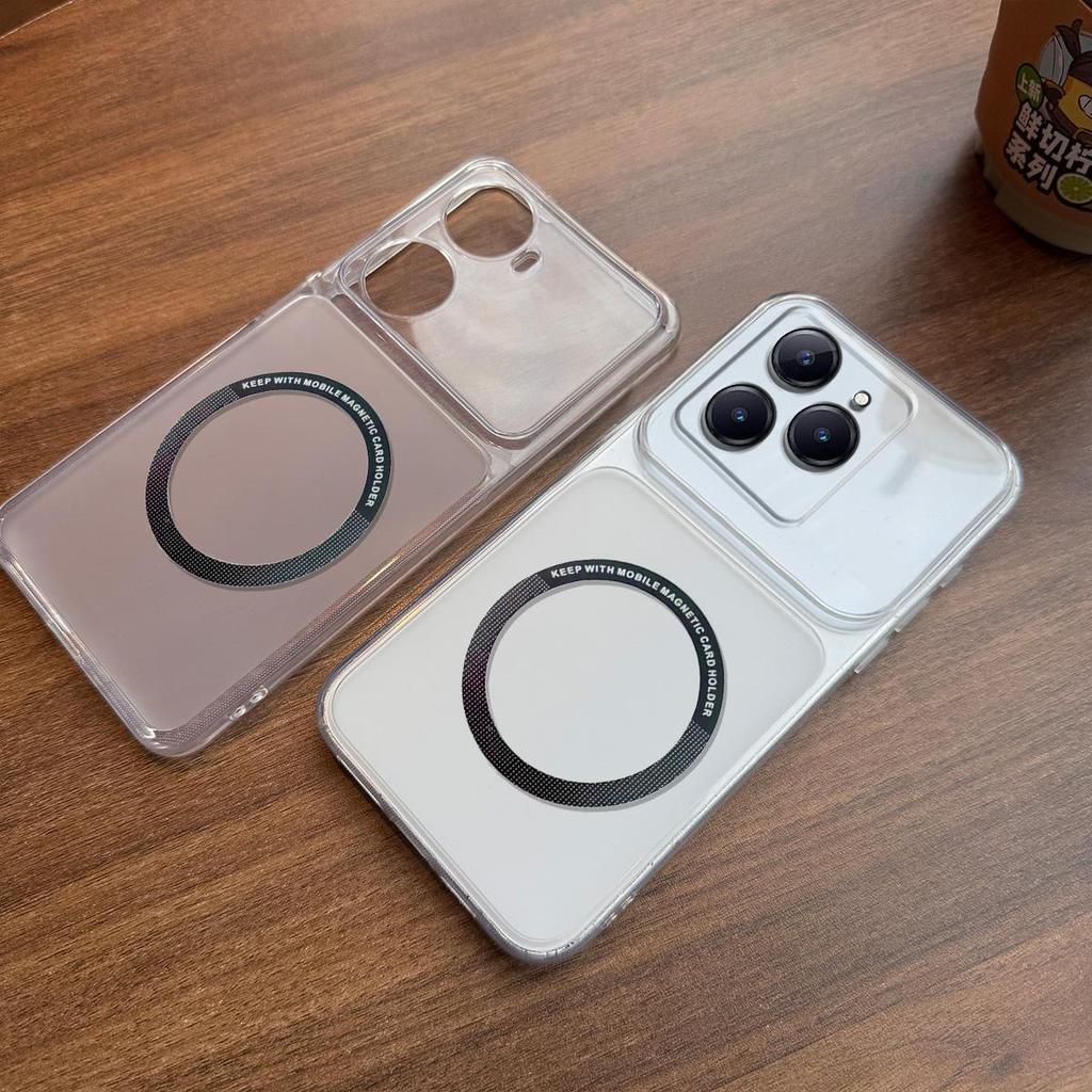 Case for realme 15T Wireless Charging Magnetic Ring Casing Anti-Fingerprint Matte Cover