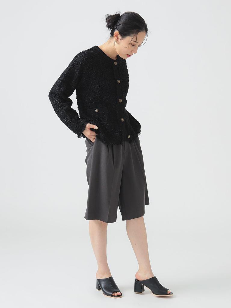 B:MING LIFE STORE by BEAMS Women's L/S Knit Tweed Knit Jacket (S-M) Black