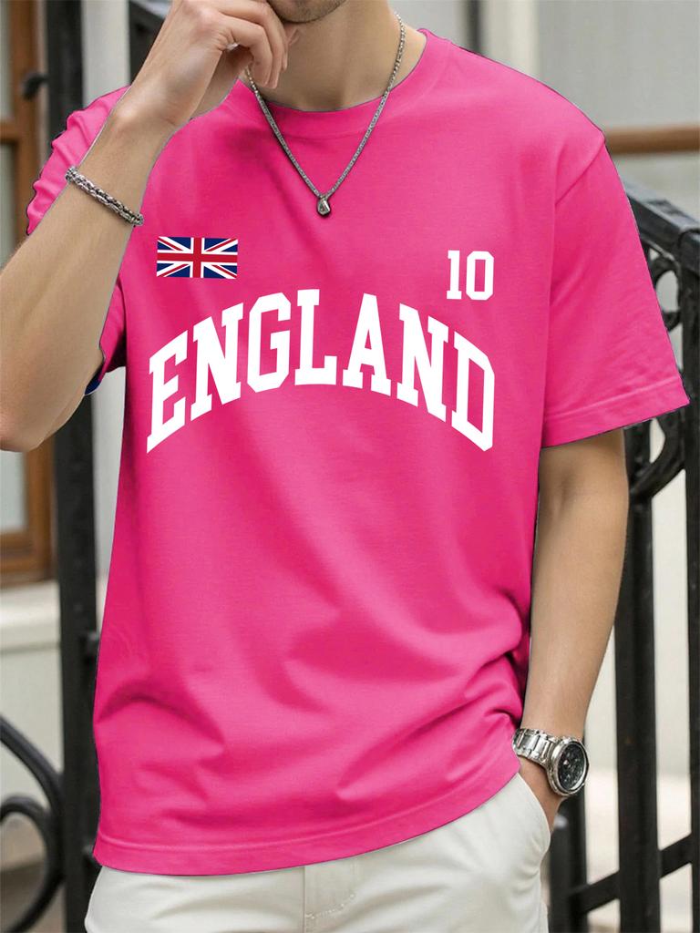 England Letter Uk Print TShirt For Men Cotton Summer T Shirts ONeck AllMatch Clothing Unisex Casual Loose Short Sleeve