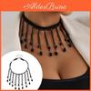 Choker Gothic Tassel Necklace Crystal Metal Necklaces With Adjustable Length For Women