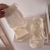 Female Bow-shaped Bubble Socks with Pile-up Feet, Children's Fresh-colored Mid-calf Socks