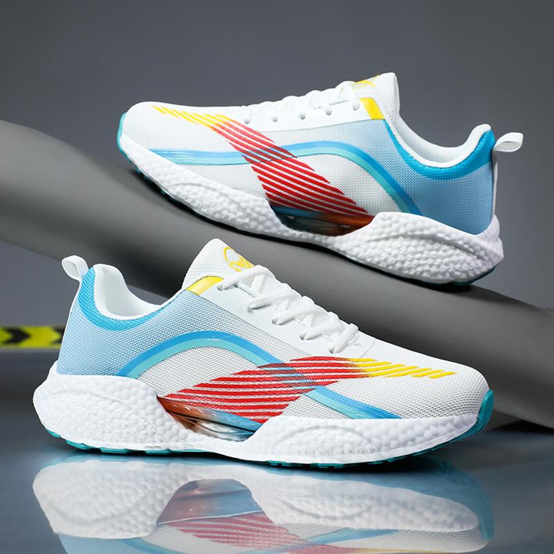 Popcorn mesh breathable casual shoes springback soft sole running shoes new shock-absorbing sports student test new