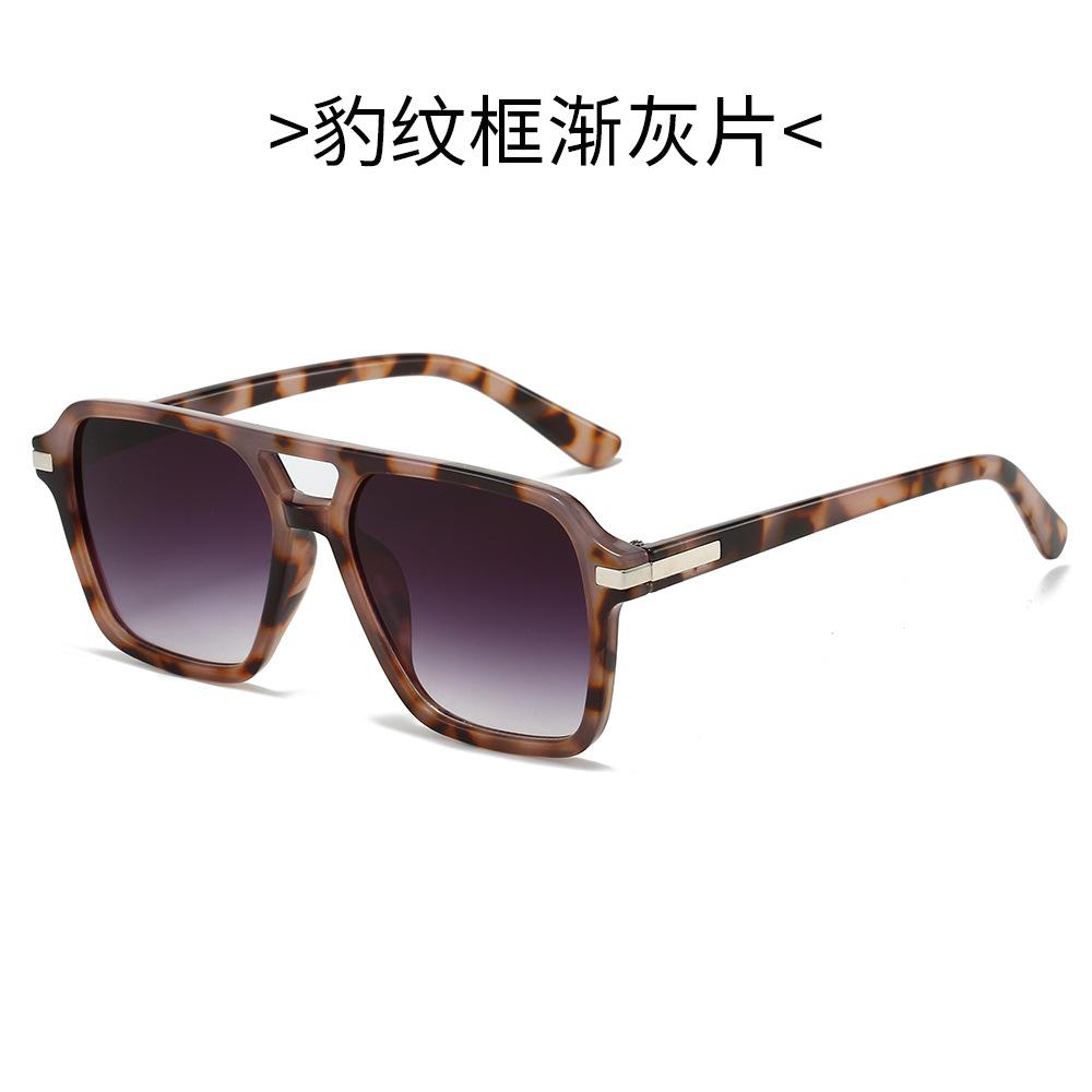 New Retro Pilot Sunglasses for Women Men Double Bridge Square Glasses Trendy Street Style Shades Fashion Sun Glasses