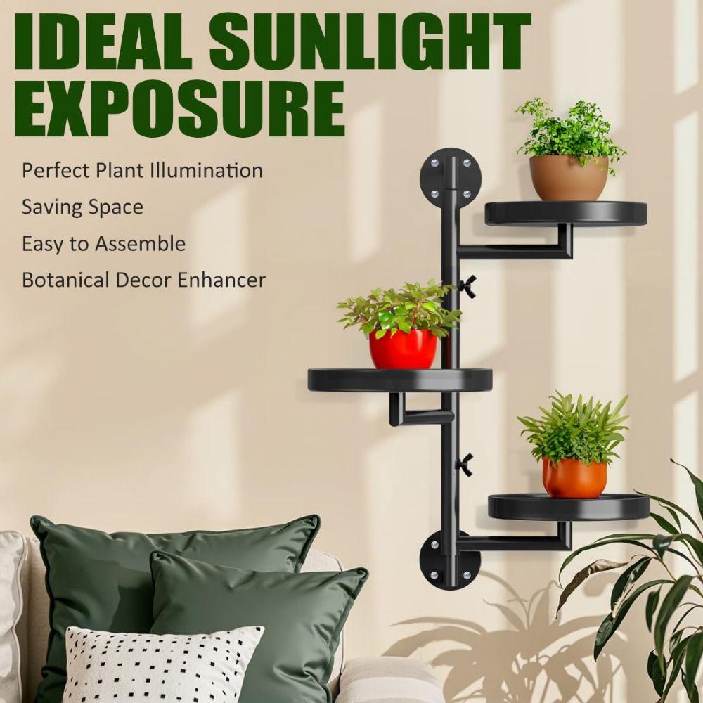 Rotating Window Plants Stand Metal Indoor Plant Shelves New Plant Wall Shelf  Modern Decor