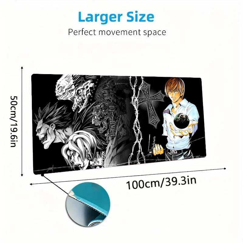 Death Note Anime Farbe Mauspad Großes Gaming Tischkissen Rutschfest Laptop Tablet Großes Mauspade XXL Matte Mini PC Spielmatte Mit Verriegelter Kante