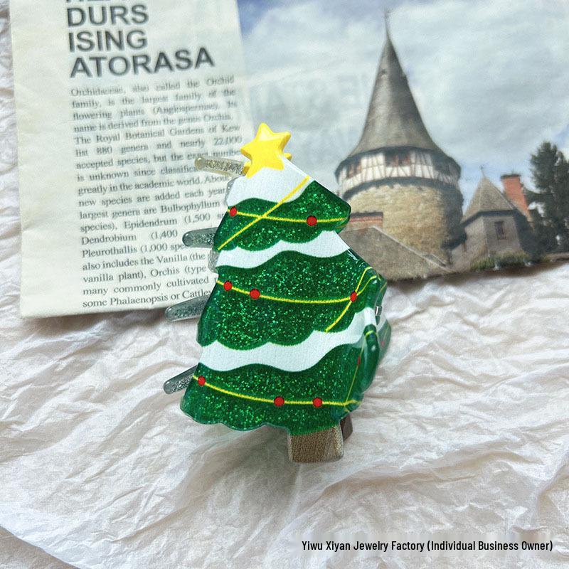 

Різдвяні шпильки для волосся у вигляді сніговика та Діда Мороза - святкові крабики та кліпси-акули для хвостиків та зачісок напівзібране PVC