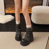 New Winter Punk Style Women Ankle Boots Fashion Belt Buckle Ladies Concise Chunky Platform Heel Short Booties  De Mujer