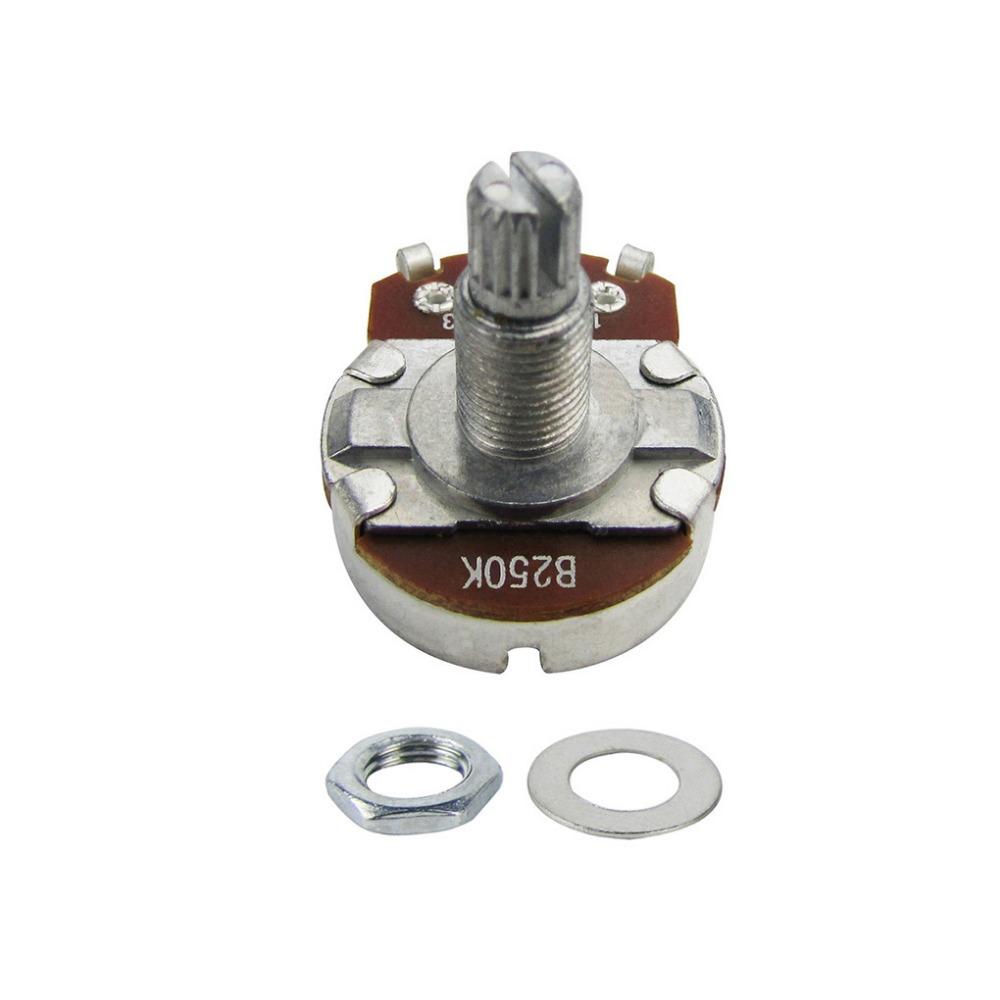 FLEOR 12pcs Long Split Shaft Electric Guitar Potentiometers Pots Volume Tone Control Pots A250K B250K A500K B500K Optional