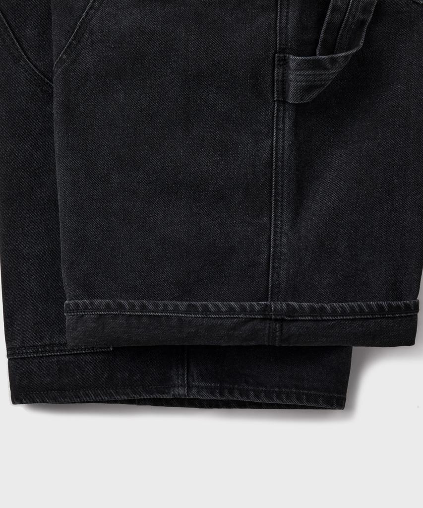 Beulaendideu Double Knee Carpenter Denim Shorts [Washed Black]