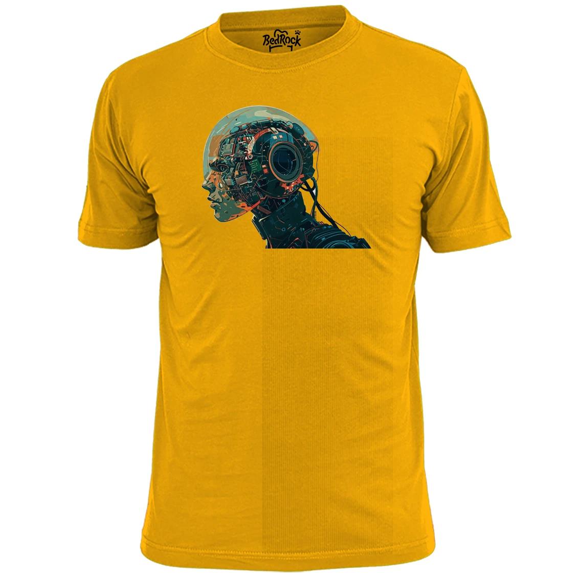 Mens Cyborg Head T shirt Art Robot 4XL