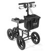 Folding Knee Scooter, Carbon Steel Steerable Knee Walker with Height-Adjustable Handlebar & Knee Pad, 12" All-Terrain Wheel, Dual Brakes, Leg Recovery