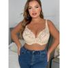 Sexy Krajková Podprsenka Plus Size pro Ženy Ultra Tenká Vykrojená Prodyšná Jednobarevná